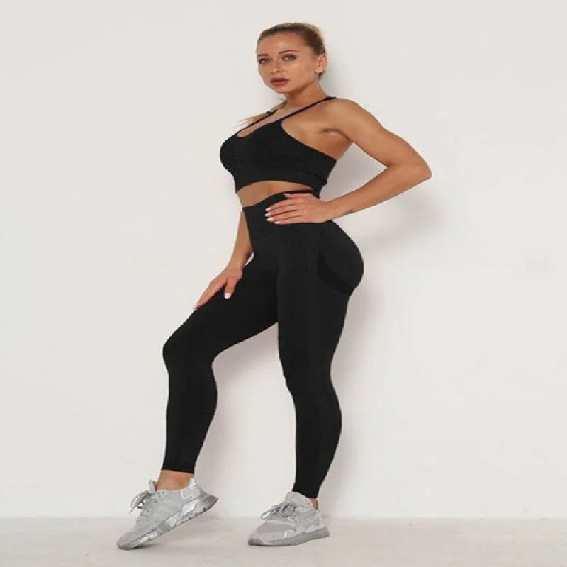 Women's Sets Skinny Tracksuit Breathable Bra Long Sleeve Top Stretchy Full Coverage