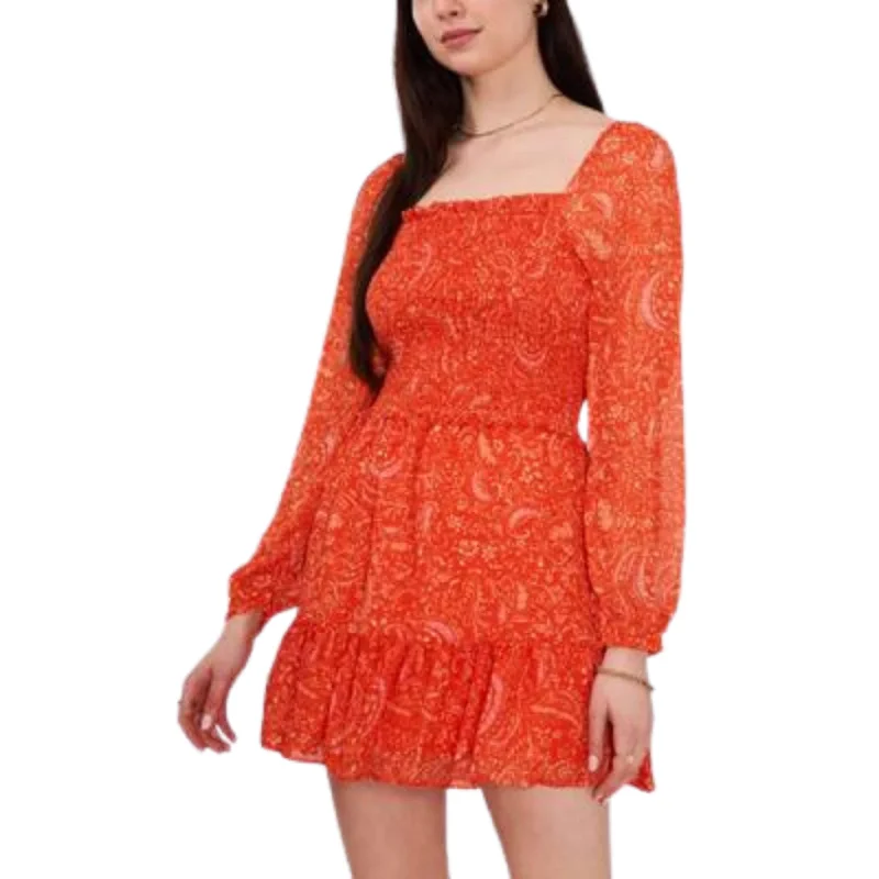 1.STATE - Floral Short Mini Dress Fashionable Mini Dress with Frills
