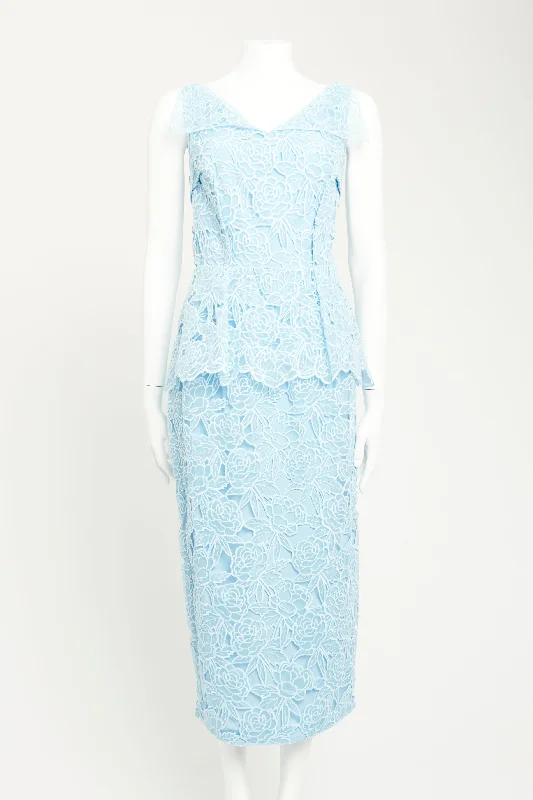 2023 Baby Blue Organza Preowned Maesa Midi Dress Trendy Off-Shoulder Ruffle Midi Dress 2023 Baby Blue Organza Preowned Maesa Midi Dress Trendy Off-Shoulder Ruffle Midi Dress