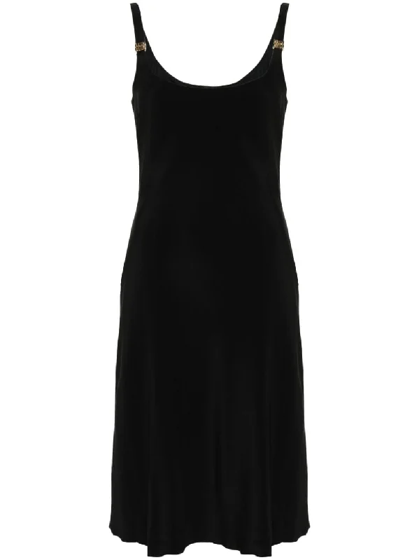 Cady logo-plaque midi dress Stylish Pleated Skirt Midi Dress