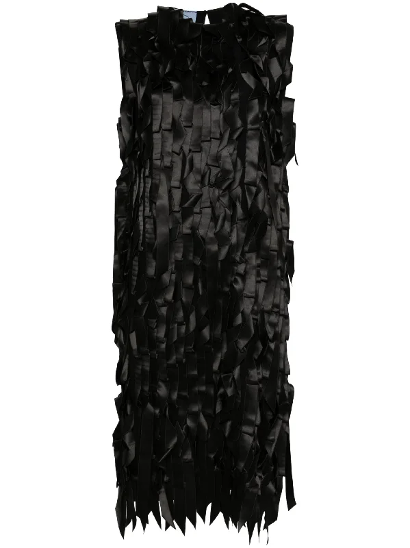 ribbon-detail midi dress Fashionable Floral Embroidery Midi Dress