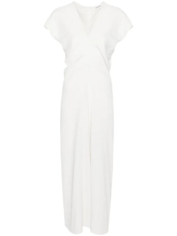 ruched cady midi dress Elegant Pleated Sleeve Midi Dress