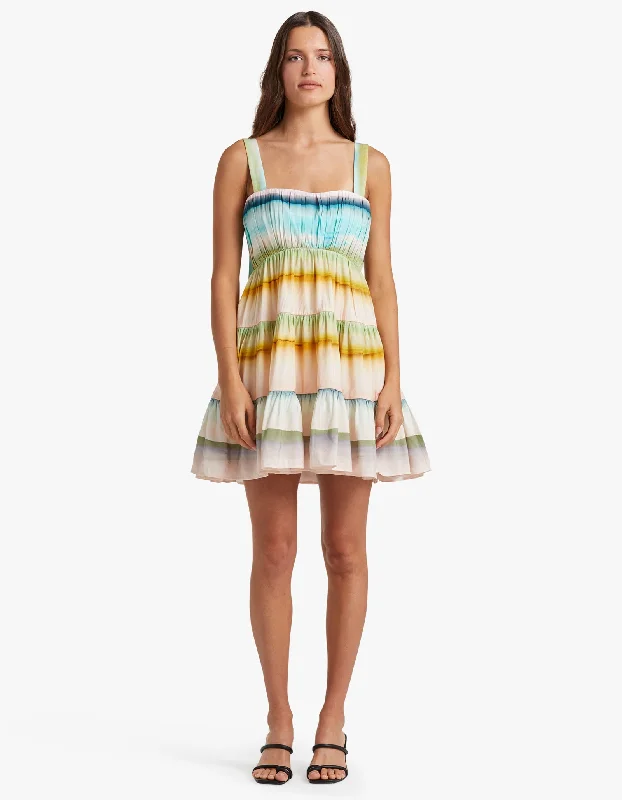 Lomond Mini Dress - Watercolour Stripe Fashionable Polka Dot Mini Dress