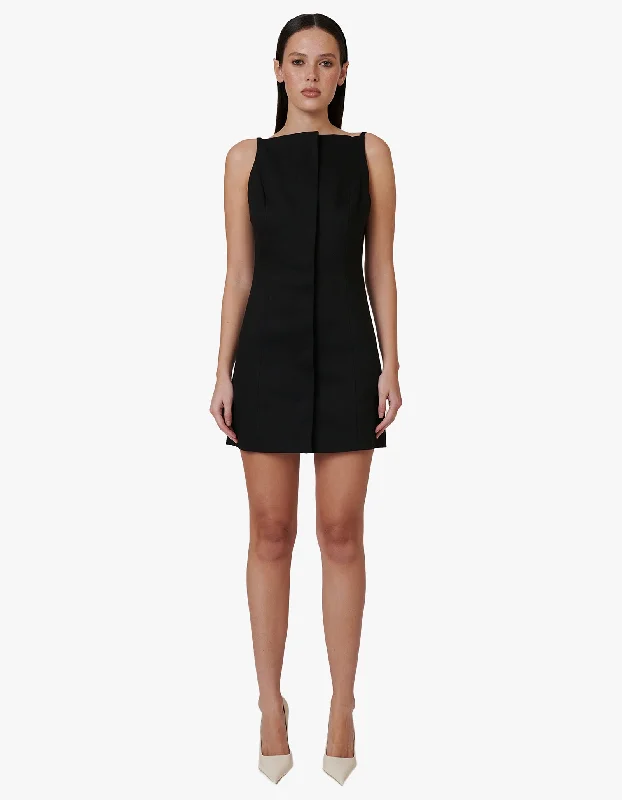 Taylor Mini Dress - Black Comfortable Smocked Mini Dress