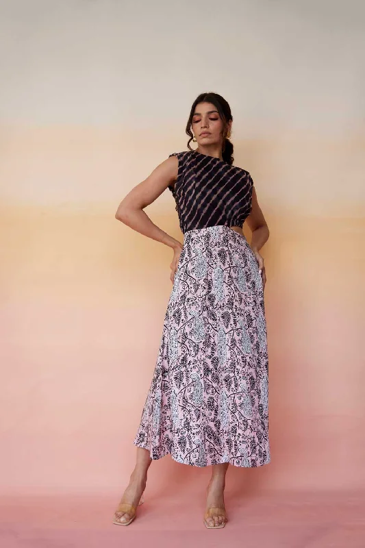 Bruges Midi Dress Chic Floral Print Midi Dress
