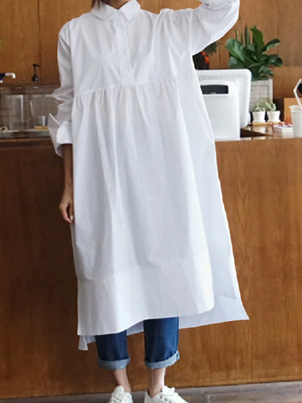 Casual Loose Midi Buttons Long Sleeve Collar Shirt Women Midi Dress Elegant Floral Appliqué Midi Dress Casual Loose Midi Buttons Long Sleeve Collar Shirt Women Midi Dress Elegant Floral Appliqué Midi Dress