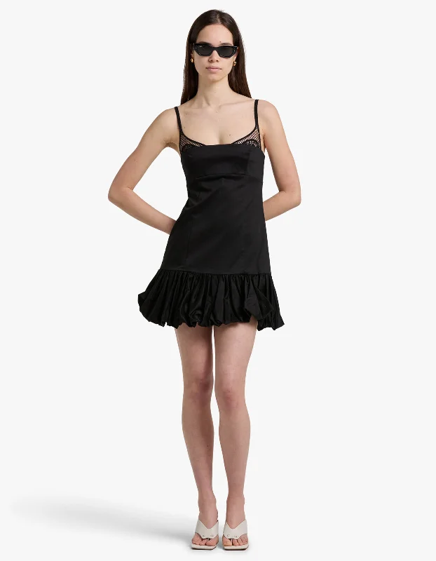 Daisy Mini Dress - Black Trendy Floral Mini Dress