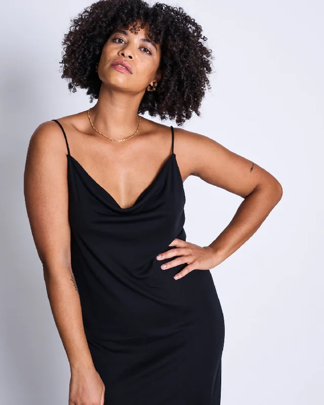 MIDI DRESS HELEN BLACK Elegant Sleeveless Midi Dress