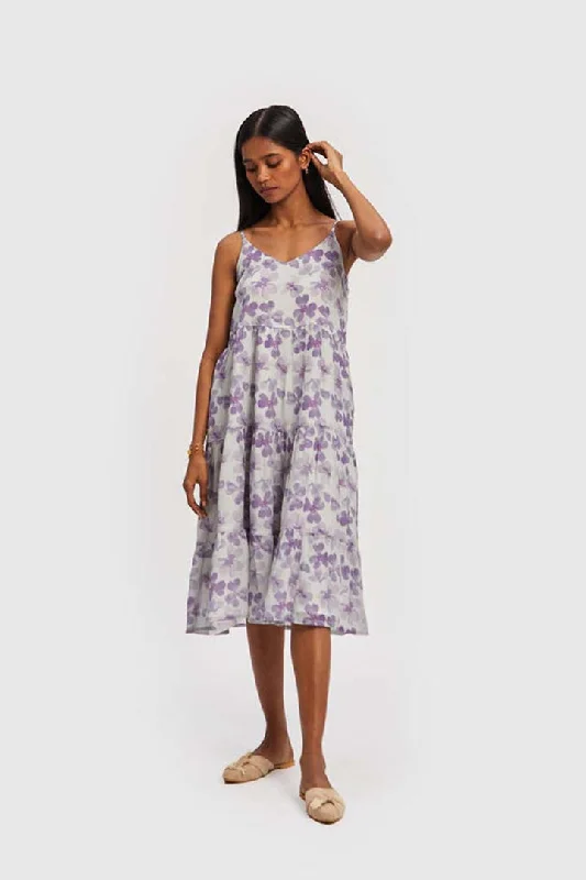 Mist Strappy Midi Dress Stylish Cold Shoulder Midi Dress