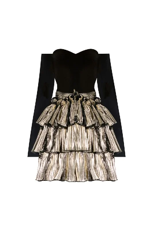 NUR KARAATA X CULT MIA VERSAILLES MINI DRESS Fashionable Button-Front Mini Dress