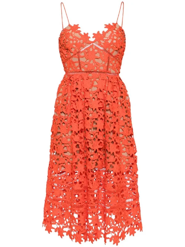 Azaelea floral-lace midi dress Trendy Fit-and-Flare Midi Dress