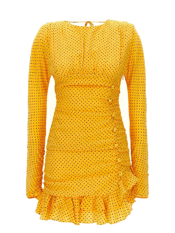 Polka Dot Mini Dress Cozy Wraparound Mini Dress