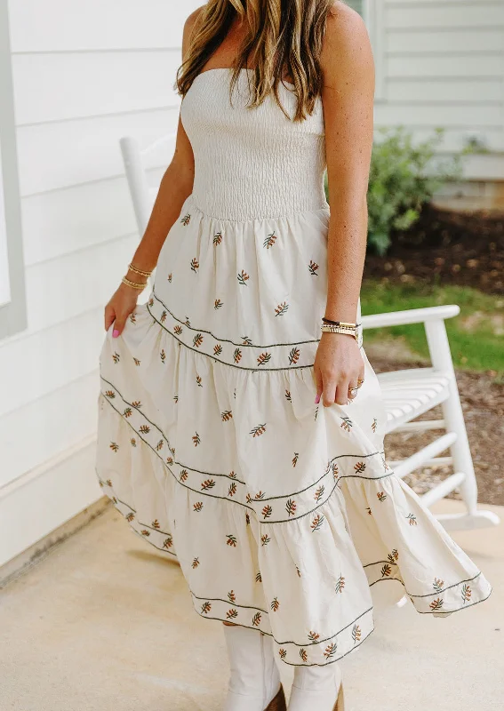 Reece Midi Dress - Cream/Multi Chic Floral Print Midi Dress