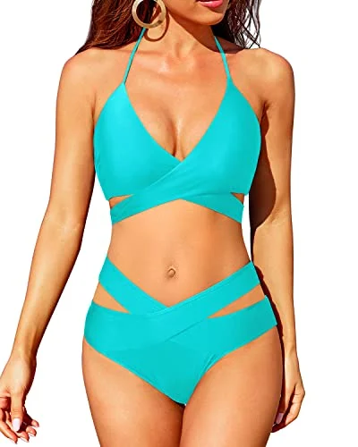 Women's High Waisted Push Up Bikini Sets Two Piece Swimsuit Modern High-Waisted Swimsuit