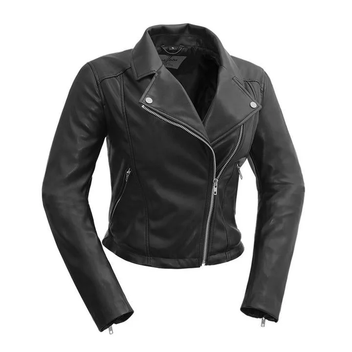 FATALE - WOMEN'S VEGAN LEATHER JACKET Wool Fabric Cashmere Fabric Tweed Fabric