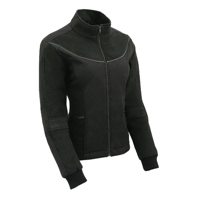 Women Textile & Fleece Combo jacket w/ Reflective Detailing Lace Jacket Ribbed Jacket Sequined Jacket