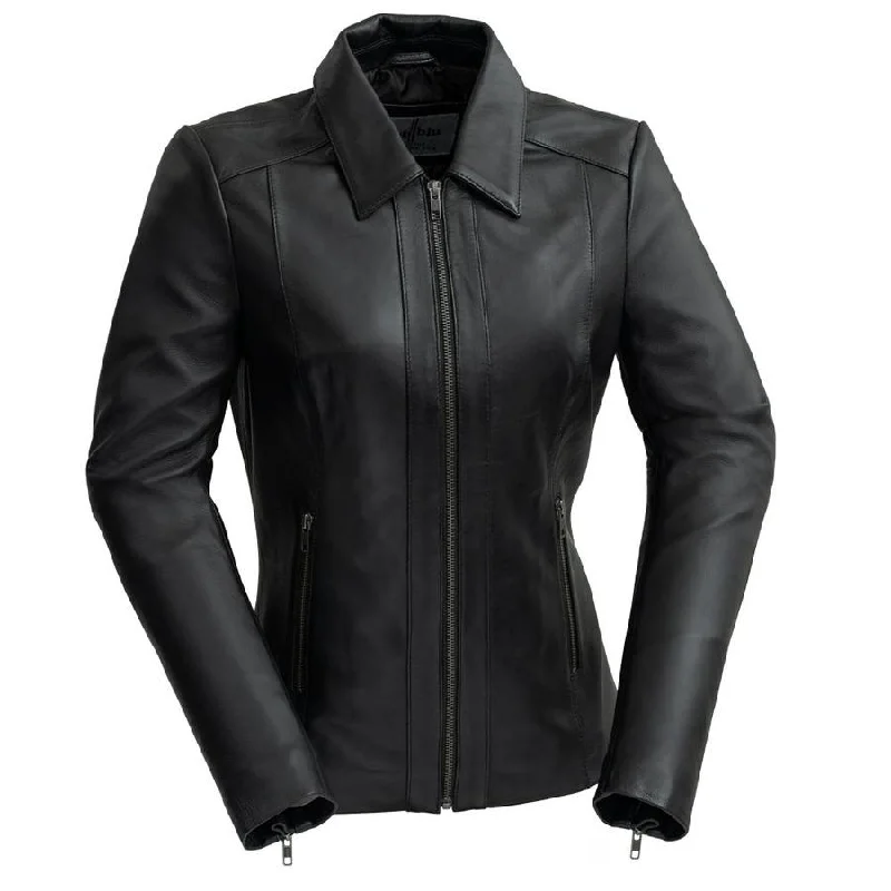 PATRICIA - WOMEN'S LEATHER JACKET Hoodie Zip-Up Jacket Button-Up Jacket