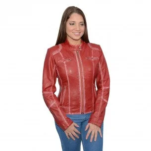 Women's Sheepskin Scuba Style Moto Jacket Zippered Jacket Buttoned Jacket Snapped Jacket