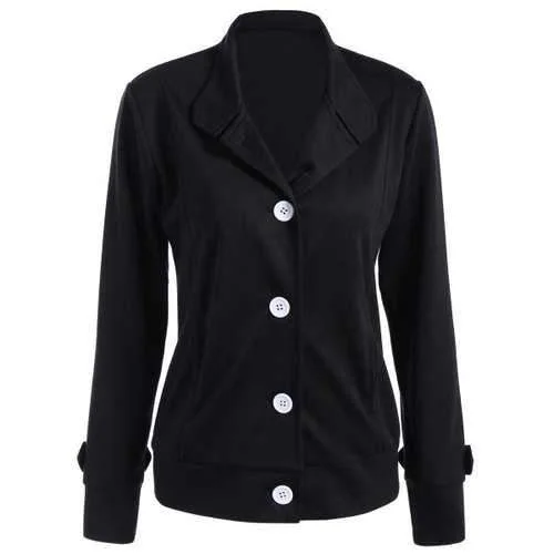 Button Slimming Fitted Thin Cotton Jacket - Black Xl Jersey Jacket Tulle Jacket Batik Jacket