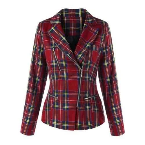 Plaid Zip Fly Jacket - Checked M Corduroy Jacket Velvet Jacket Brocade Jacket