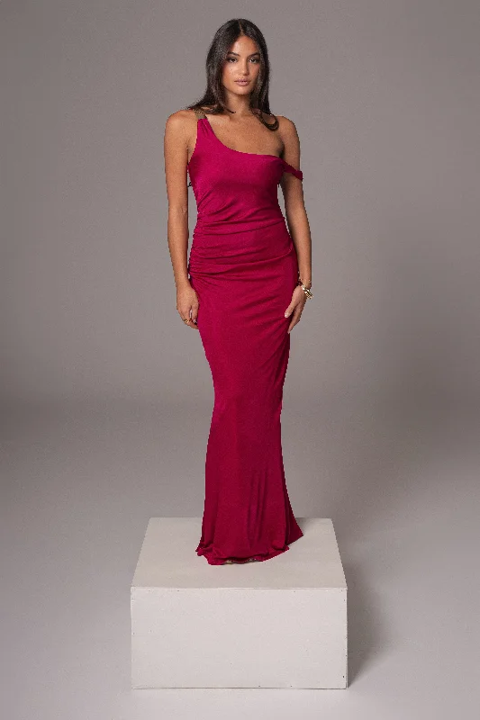 Berry Birthday Maxi Dress Elegant Sleeveless Maxi Dress