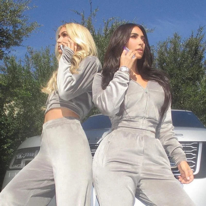 Sexy Sporty Velvet Cropped Hoodie Tracksuit Hoodie with Relaxed Fit Easy Casual
