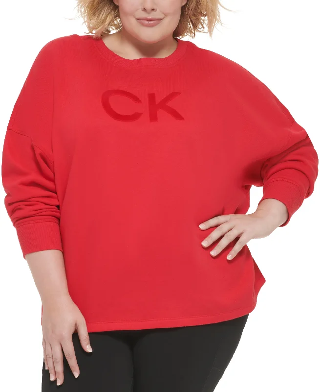 Calvin Klein Performance Plus Size Logo Fleece Crewneck Sweatshirt Hoodie with Magnetic Closure Innovative Modern Calvin Klein Performance Plus Size Logo Fleece Crewneck Sweatshirt Hoodie with Magnetic Closure Innovative Modern