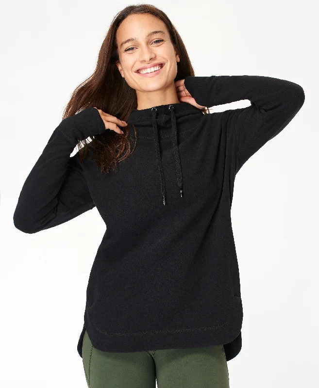 Escape Luxe Fleece Hoody Sb6426 Black Hoodie with Hem Drawcord Adjustable Customizable Escape Luxe Fleece Hoody Sb6426 Black Hoodie with Hem Drawcord Adjustable Customizable
