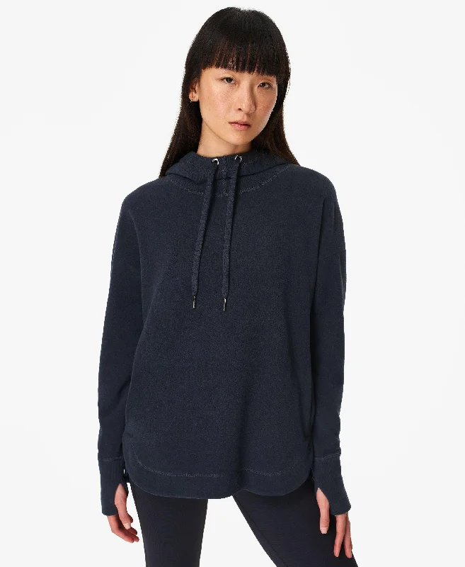 Escape Luxe Fleece Hoody Sb6426 Navy-Blue Hoodie with Slim Fit Tailored Modern