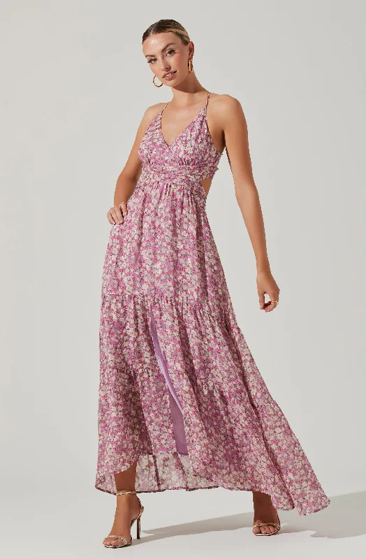 Frolic Floral Cutout Maxi Dress Classic Solid Maxi Dress