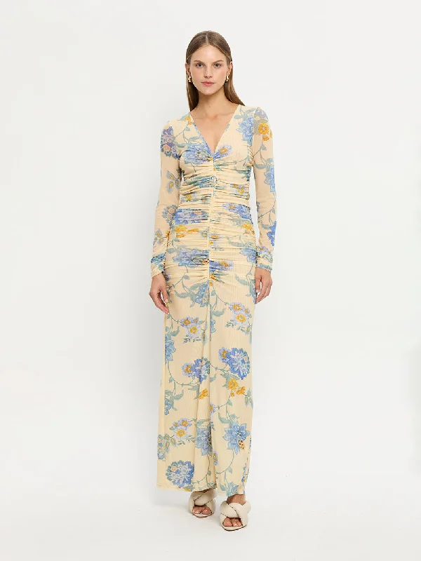 Giselle Mesh Maxi Dress Fashionable Maxi Dress with Fringe