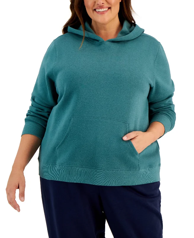 ID Ideology Plus Size Fleece Hooded Pullover Sweatshirt Hoodie with Zipper Placket Modern Functional ID Ideology Plus Size Fleece Hooded Pullover Sweatshirt Hoodie with Zipper Placket Modern Functional