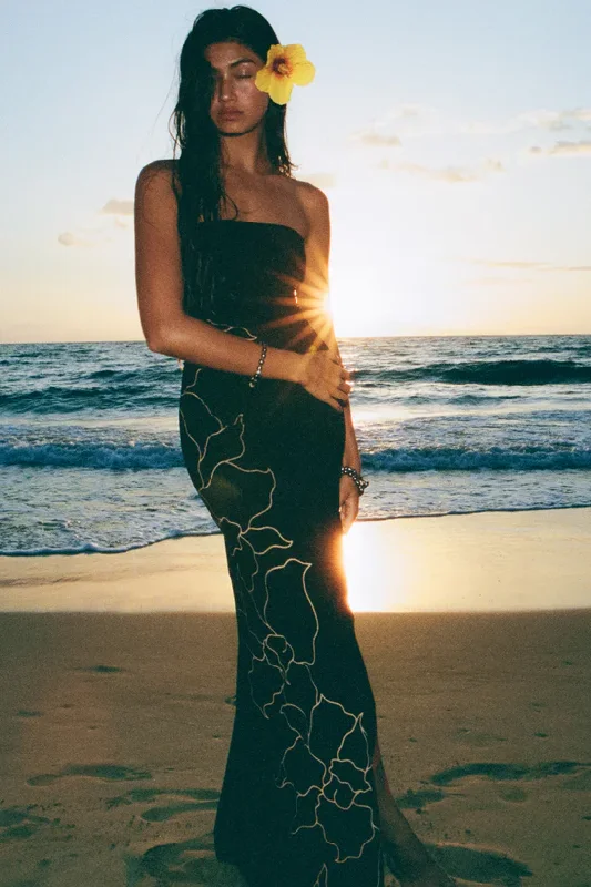 Jade Maxi Dress by Indah Fashionable Halter Neck Maxi Dress