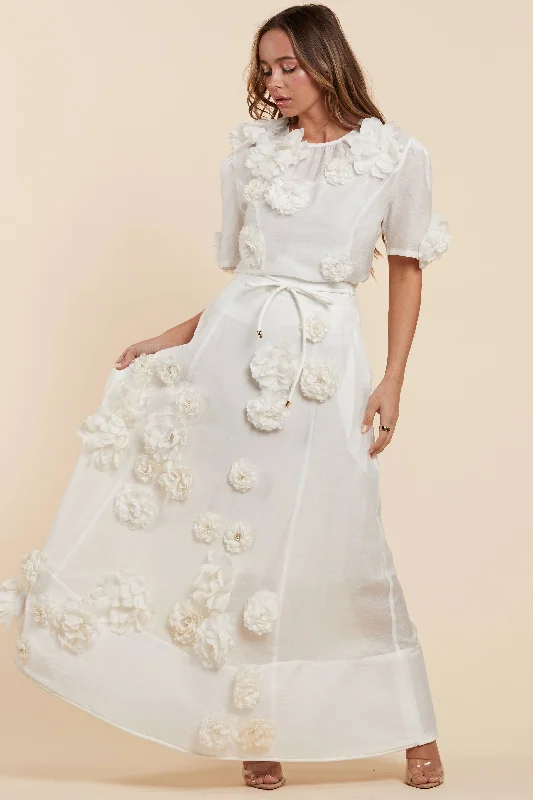 Rose Corsage Maxi Dress Stylish V-Neck Maxi Dress