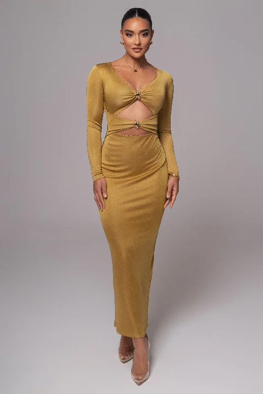 Lime Soiree Cutout Maxi Dress Trendy A-Line Maxi Dress