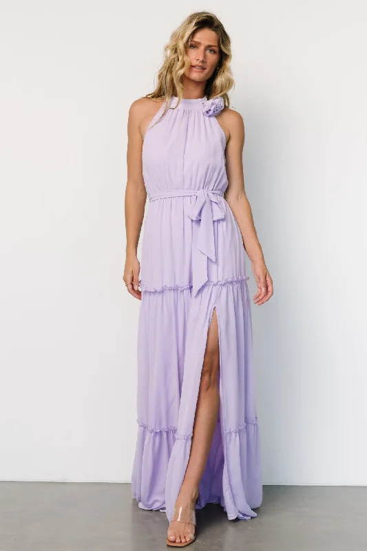 Maelle Maxi Dress | Lavender Stylish Maxi Dress with Frills
