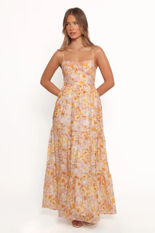 Marco Maxi Dress - Floral Stylish Off-Shoulder Maxi Dress
