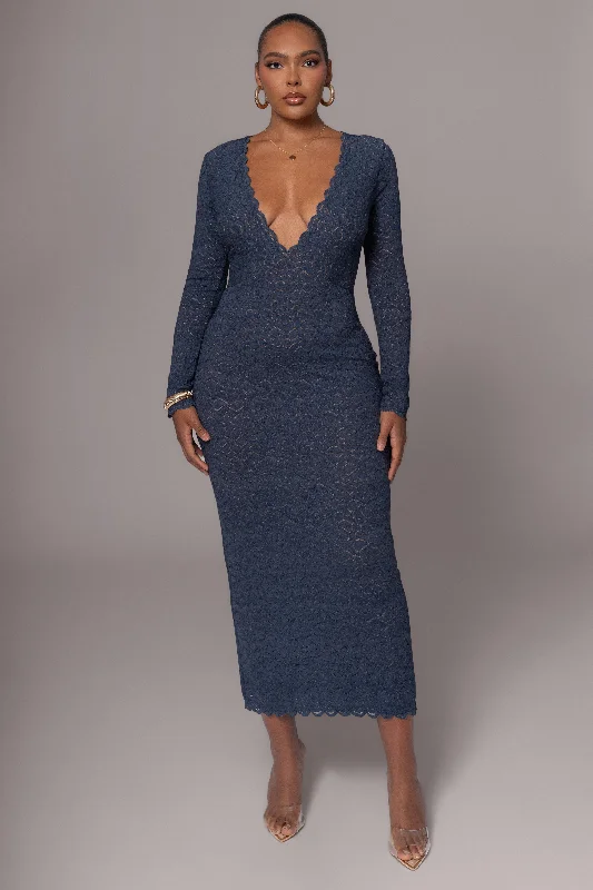 Navy Reunited Maxi Dress Fashionable Halter Neck Maxi Dress