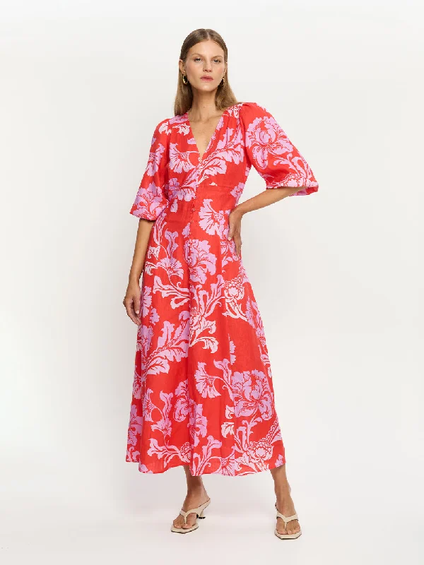 Olina Maxi Dress Elegant Maxi Dress with Belt