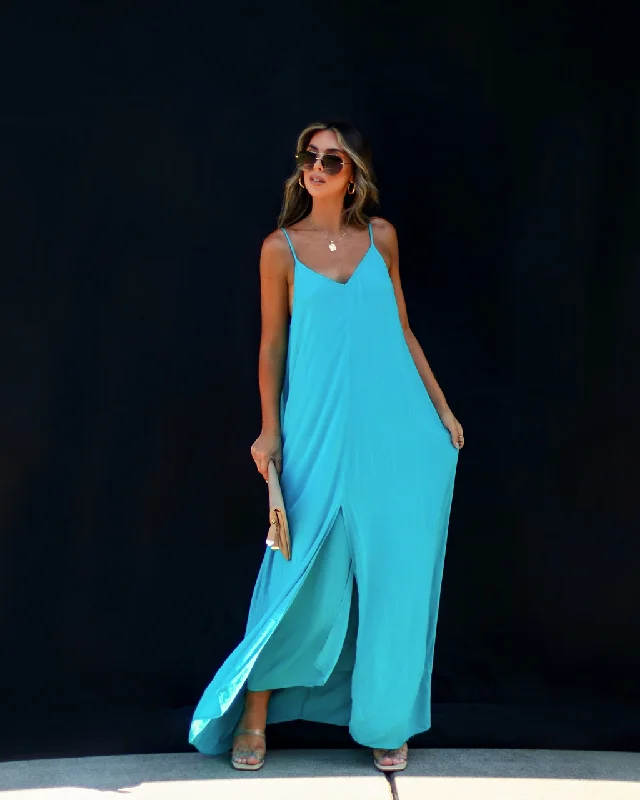 Olsen Slit Maxi Dress Trendy A-Line Maxi Dress