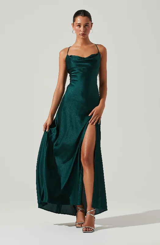 Palisades Cowl Neck Maxi Dress Comfortable Fit-and-Flare Maxi Dress