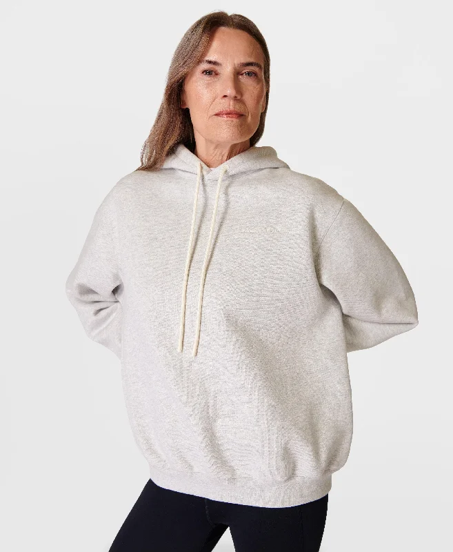 Powerhouse Hoody Sb9443b Ice-Grey-Marl Hoodie with Hem Applique Textured Unique
