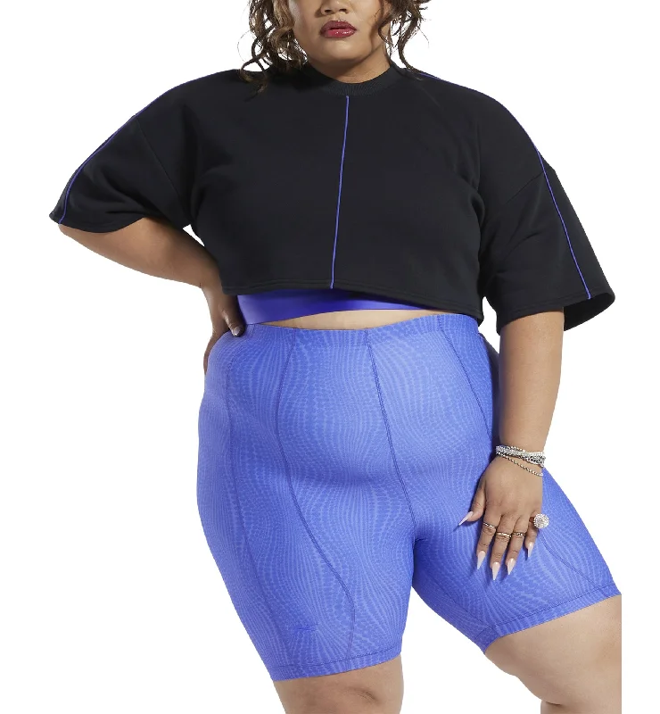Reebok X Cardi B Plus Size Cropped T Sweatshirt Hoodie with Elastic Waist Stretchable Comfortable Reebok X Cardi B Plus Size Cropped T Sweatshirt Hoodie with Elastic Waist Stretchable Comfortable