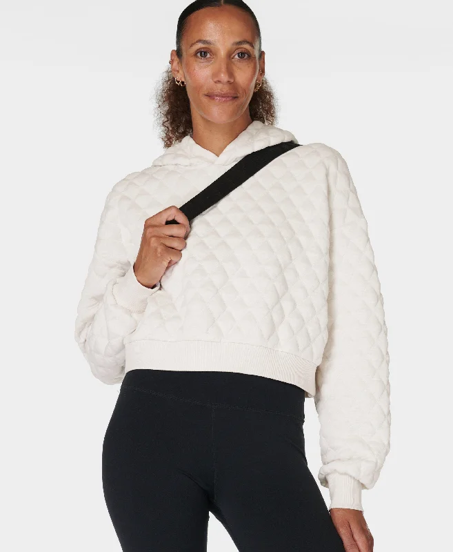 Sand Wash Quilted Hoody Sb9937 Marble-White Hoodie with Batwing Sleeves Loose Dramatic Sand Wash Quilted Hoody Sb9937 Marble-White Hoodie with Batwing Sleeves Loose Dramatic