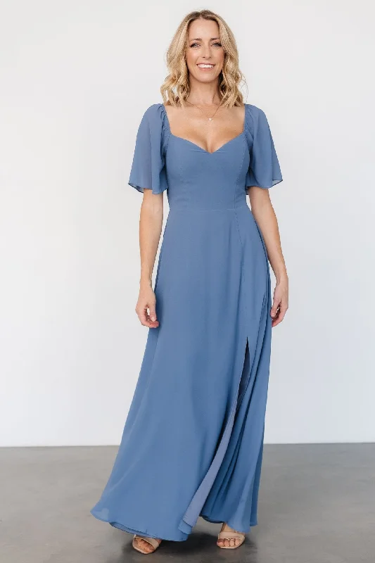 Sierra Sweetheart Maxi Dress | Whisper Blue Fashionable Halter Neck Maxi Dress
