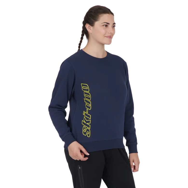 Ski-Doo Women's Signature Crew Sweatshirt Hoodie with Drawstring Waist Adjustable Fitted Ski-Doo Women's Signature Crew Sweatshirt Hoodie with Drawstring Waist Adjustable Fitted