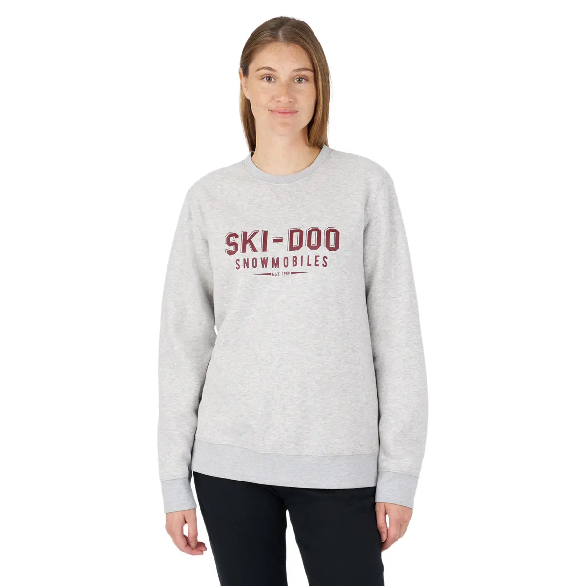 Ski-Doo Women's Vintage Crew Sweatshirt Cotton Hoodie Fleece Lining Warmth