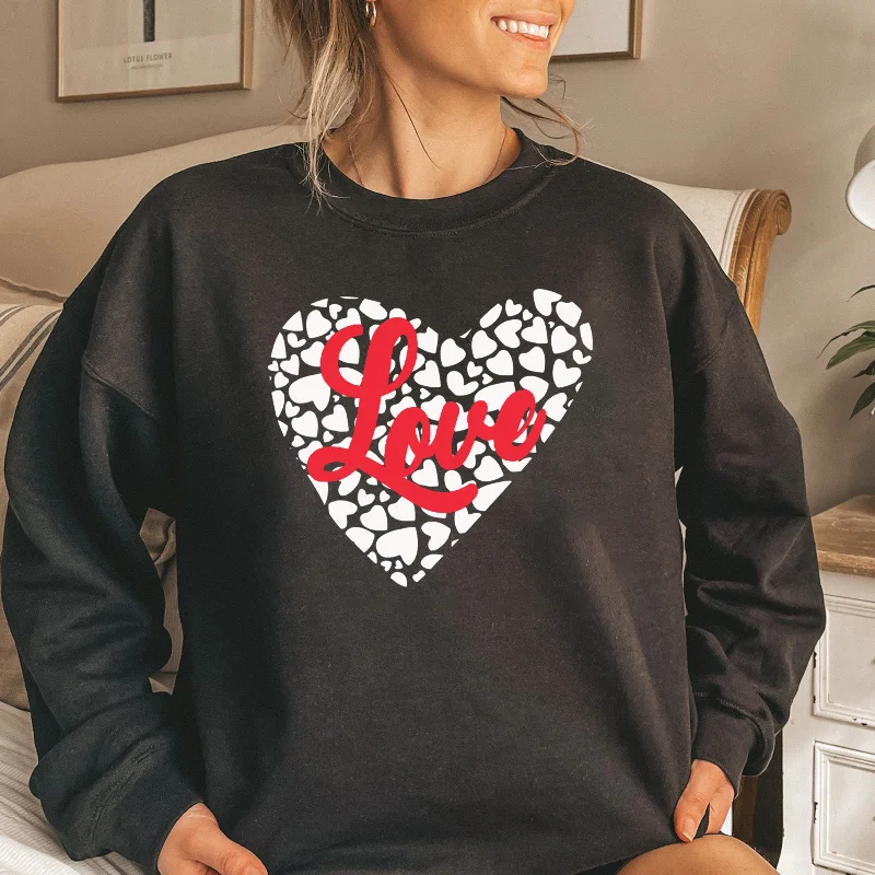 Valentine'S Day Fashion Women'S Casual Long Sleeve Round Neck Love Print Sweatshirt Hoodie with Illustration Artistic Creative Valentine'S Day Fashion Women'S Casual Long Sleeve Round Neck Love Print Sweatshirt Hoodie with Illustration Artistic Creative