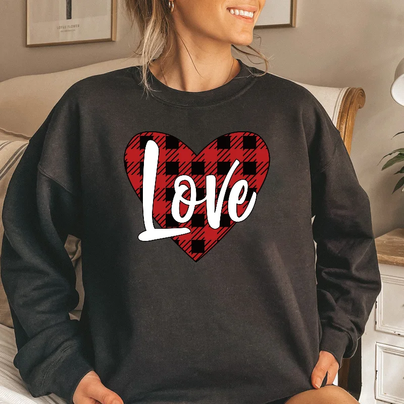 Valentine'S Day Fashion Women'S Casual Long Sleeve Round Neck LOVE Printed Sweatshirt Hoodie with Reflective Safety Nightwear Valentine'S Day Fashion Women'S Casual Long Sleeve Round Neck LOVE Printed Sweatshirt Hoodie with Reflective Safety Nightwear