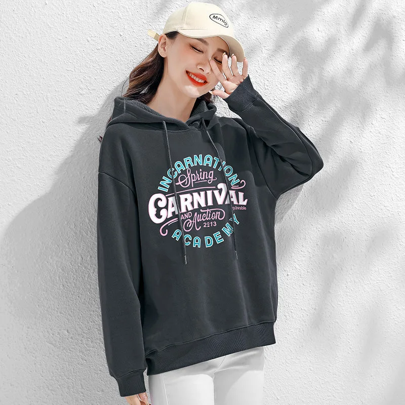 Winter fashion velvet loose Vintage style Hoodies for women Cotton Hoodie Fleece Lining Warmth Winter fashion velvet loose Vintage style Hoodies for women Cotton Hoodie Fleece Lining Warmth